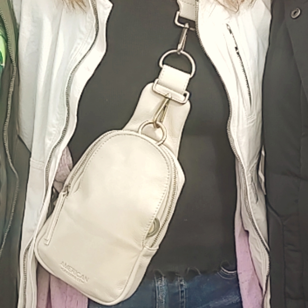 American Leather Co. Cream Crossbody Bag